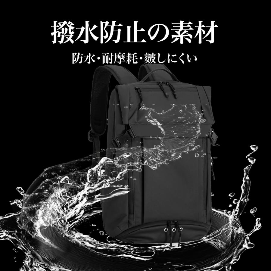 シンプル リユック 防水 撥水リュック 大容量ビジネスレジャー パック リュックサック ビジネス PC メンズ スマホ 携帯電話   15.6インチ バックパックリュックの画像