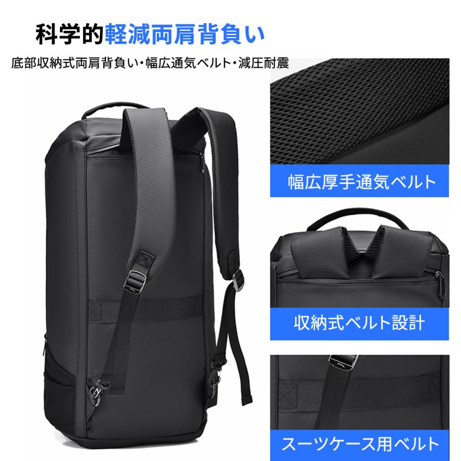 ボストンバッグ 大容量 4WAY リュック メンズ 独立シューズ収納 乾湿分離 撥水 耐摩耗性 ビジネス レジャー スポーツバッグ ジムバッグ 旅行 出張 修学旅行の画像