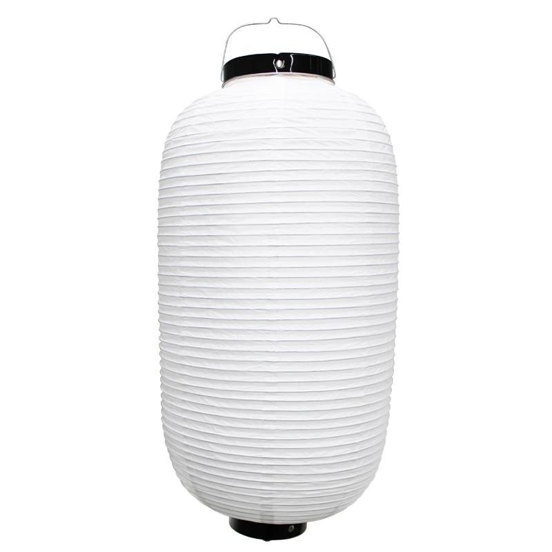 下野装飾 ビニール九長提灯 白 H49×W24cm ／ ちょうちん お祭り