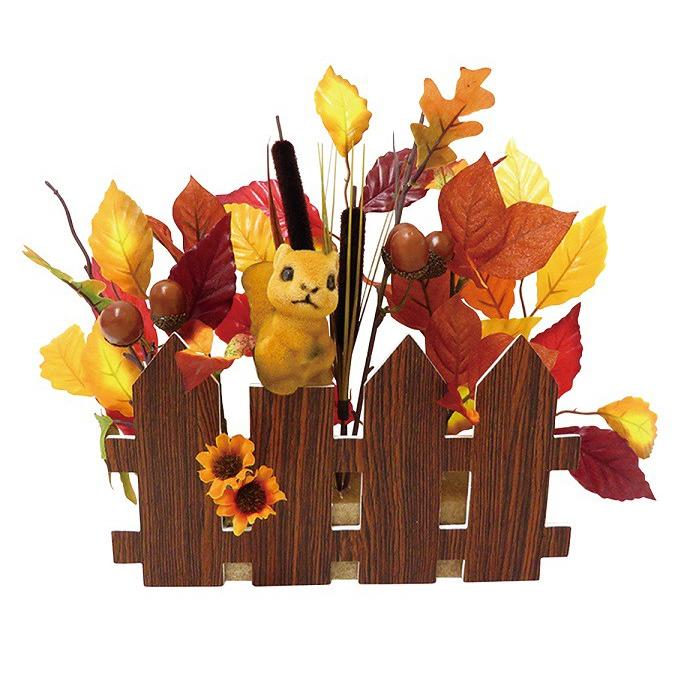 店舗装飾 ディスプレイ 秋 リス垣根アレンジ 高さ30cm 333 季節装飾 販促専門店 装飾屋 Com 通販 Yahoo ショッピング