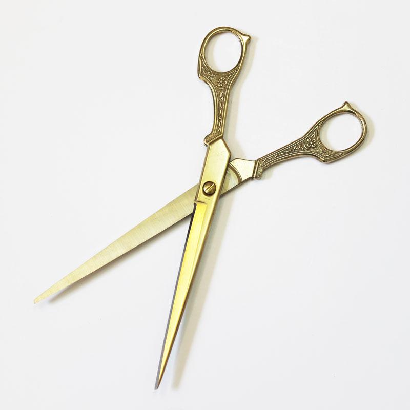 下野装飾 ゴールドハサミ 長さ20.5cm・刃渡り10cm ／ テープカット