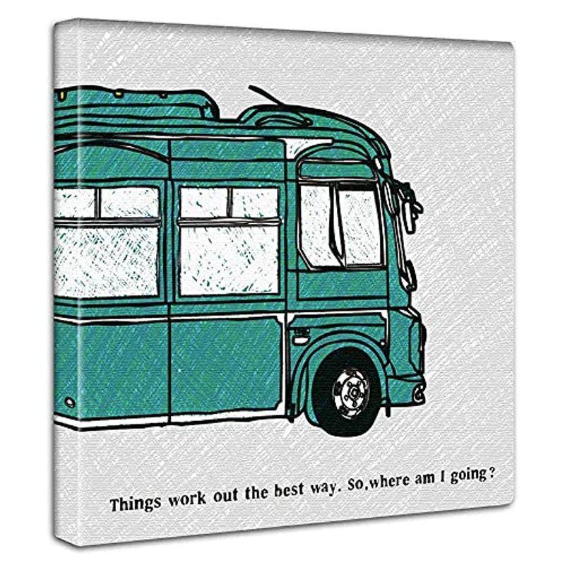 バス 車 アートパネル 30cm 30cm 日本製 ポスター おしゃれ インテリア 模様替え リビング 内装 グレー ポップ 乗り物 フ 17年新作入荷