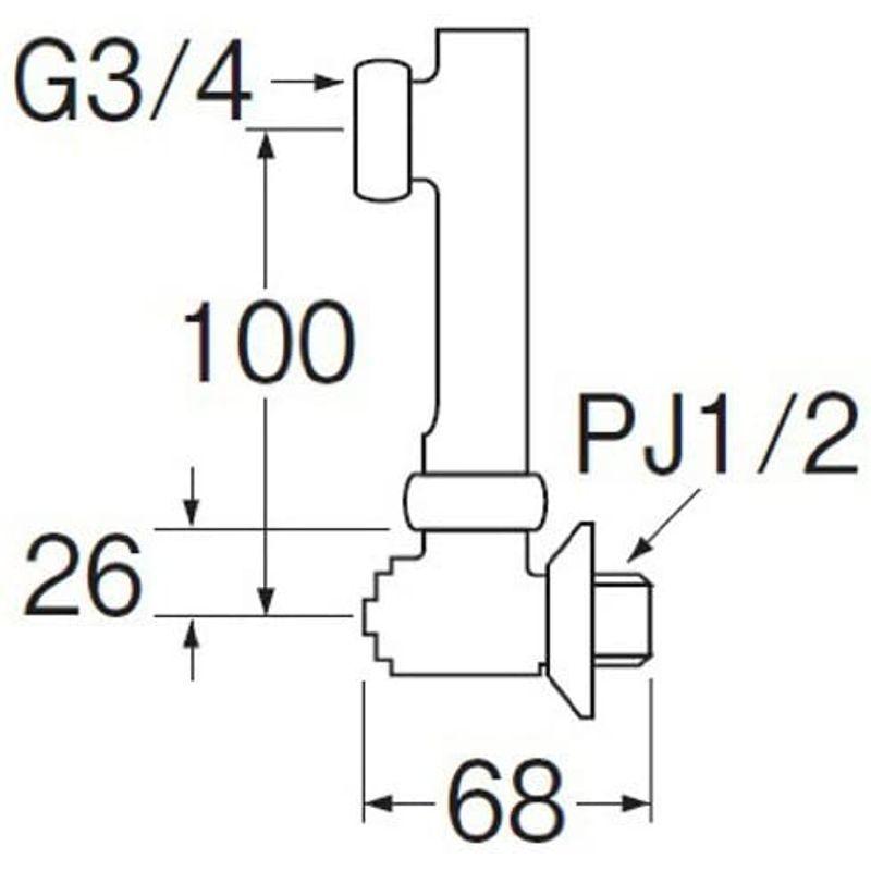 SANEI　延長偏心管　配管間隔が広い場合に　長さ100mm　2個1組　PU3-9XS-100