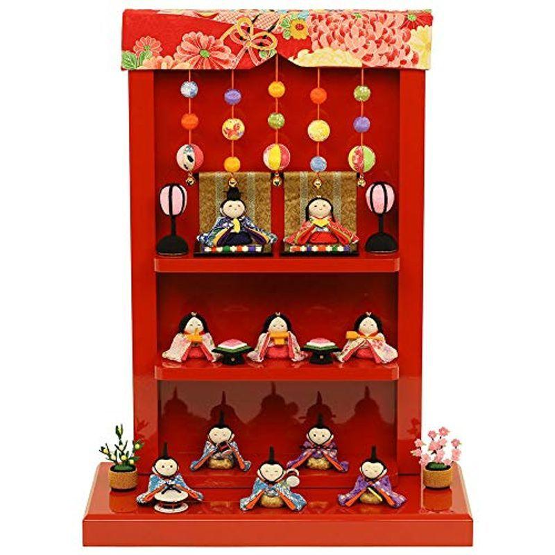 雛人形 おしゃれ ひな人形 つるし飾り わらべ雛 10人揃い ちりめん 雛人形 コンパクト 小さい ミニ お雛様 ひな祭り 龍虎堂 リュウコ