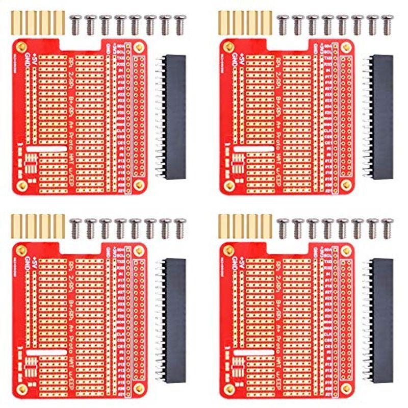 GeeekPiプリント回路基板4個プロトタイプブレイクアウトDIYブレッドボードPCBシールドボードキットラズベリーパイに適しています43