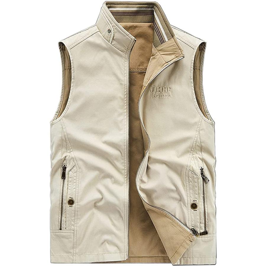 リバーシブル ベスト メンズ メンズ アウトドアベスト メンズウエア 夏 フィッシングベスト ベスト 秋 ミリタリーベスト 多機能 蒼天堂 釣りベスト 両面着 ポケット多い スタンドカラー