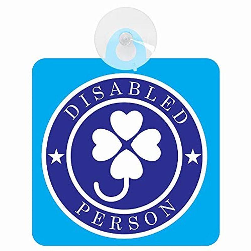 セーフティサイン 障がい者マーク クローバー Disabled Person 安全運転 吸盤タイプ あおり運転 対策 ブルー 最大51 Offクーポン