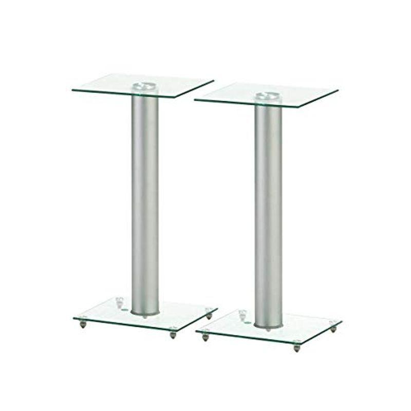 Monoprice オーディオ機器 ガラススピーカースタンド 23インチ ペア ケーブル管理機能付き ケーブル管理機能