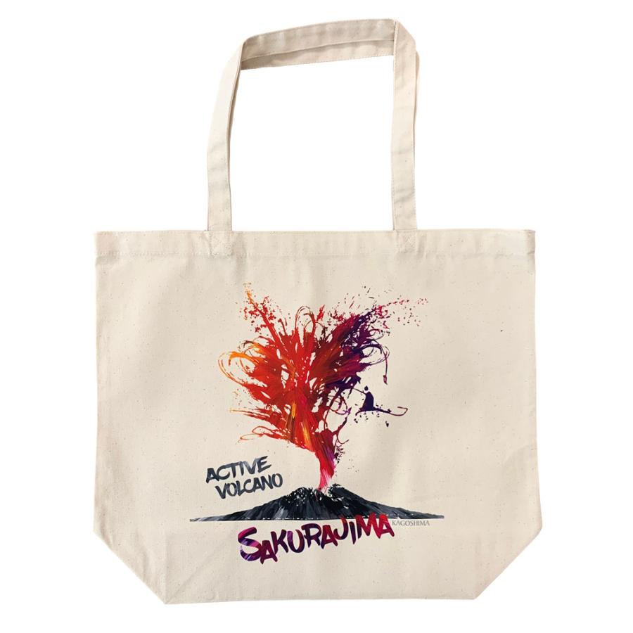 薩摩バッグ「ACTIVE VOLCANO 」 キャンバス トートバッグ 薩摩 桜島 黒