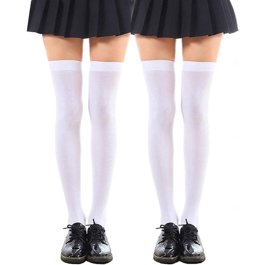 モノトーン ハイソックス ニーハイ レディーズ オーバーニーソックス 着圧 Jk 女子校生 制服 コスプレ に 60cm ホワイト 2セット B08mfj2sqn Southanshop 通販 Yahoo ショッピング