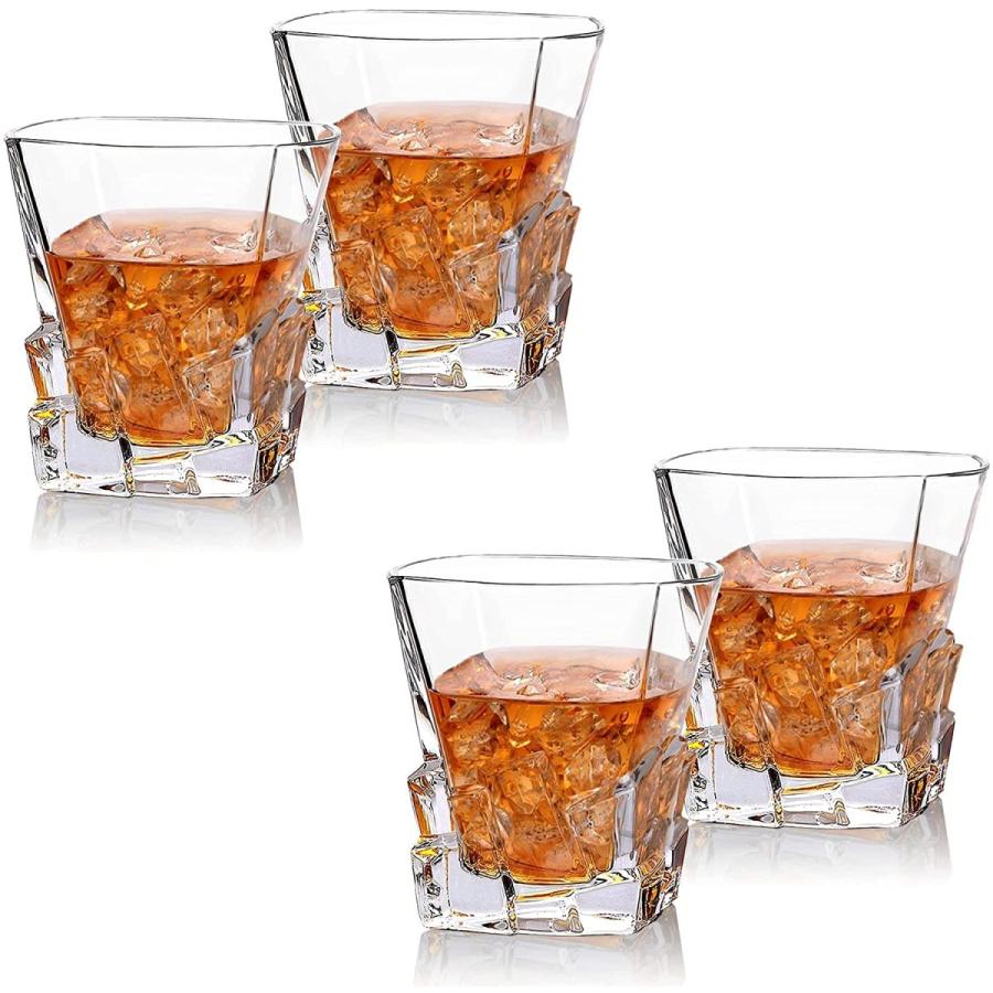 ヨーロピアン ツイスト ロックグラス 創造的 お洒落な バー グラス 晩酌 ウイ スキー 焼酎 に 4