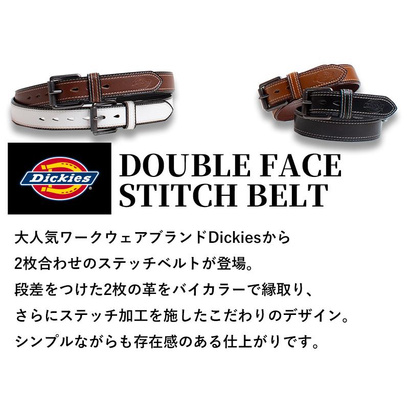 Dickies（ディッキーズ） ベルト ステッチ バックル 合成皮革 40mm 2枚