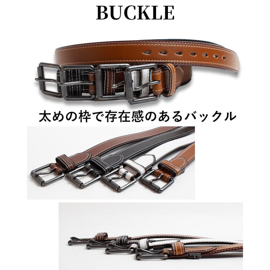 Dickies（ディッキーズ） ベルト ステッチ バックル 合成皮革 40mm 2枚