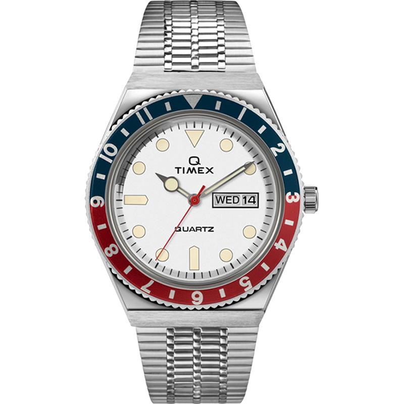TIMEX（タイメックス） 国内正規品 Q 38mm キュー ホワイト ネイビー 