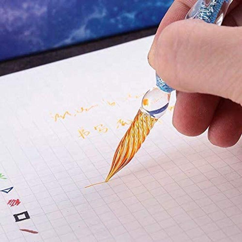 Tsucia ねじり ガラスペン サインペン 万年筆 ペン 手紙 便箋 イラスト 透明 文房具 ボックス付き スカイブルー Southern5 通販 Yahoo ショッピング