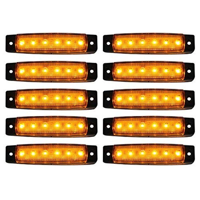 Justech LEDサイドマーカーランプ ウインカー 12V 正規品販売! トラック 10個入り ローリーカーバスに対応 オレンジ 人気ブラドン トレーラー