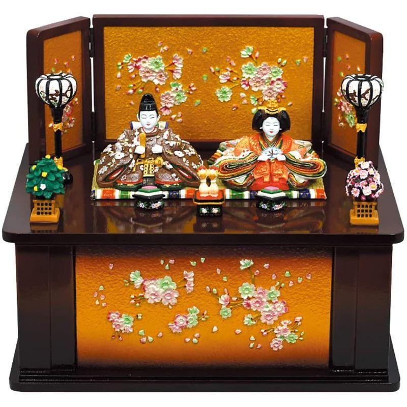 値頃 ミニ 雛人形 ひな人形 梅 桃の節句 三人官女 お内裏様 お雛様 ひなまつり 雛祭 新品 美術品 置物 オブジェ 茶 木製収納飾り桜 京春雛 人形