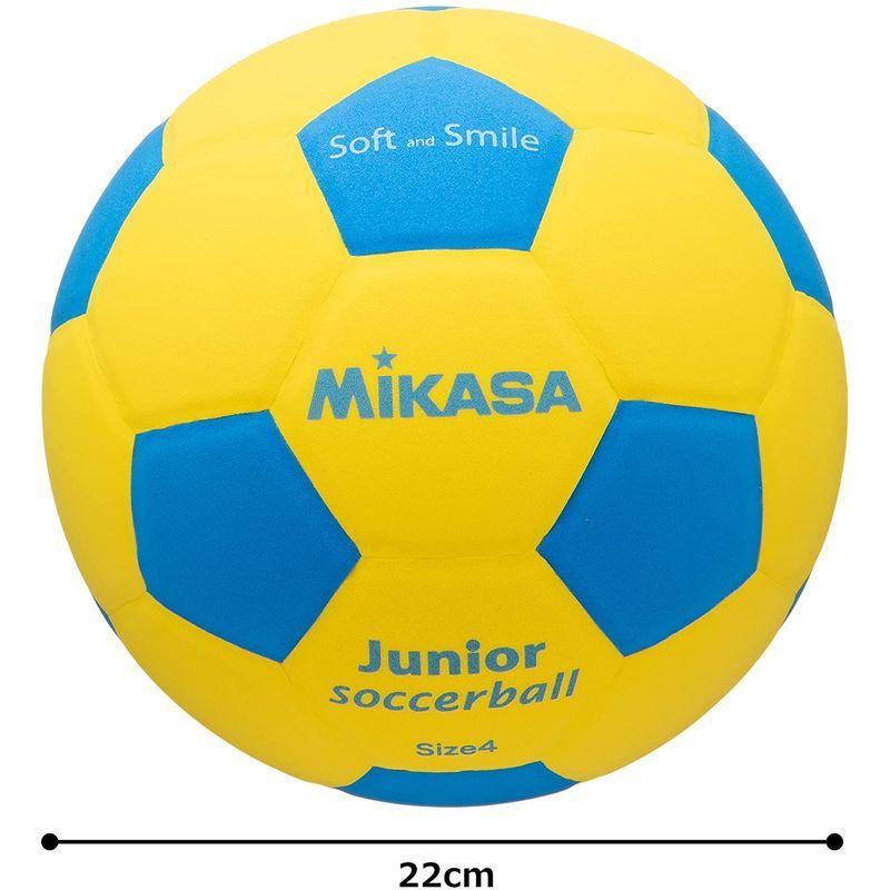 ミカサ(MIKASA) ジュニア サッカーボール 4号 スマイルサッカー (小学生用) 約180g イエロー/ブルー 貼りボール SF4J-｜southern5｜07
