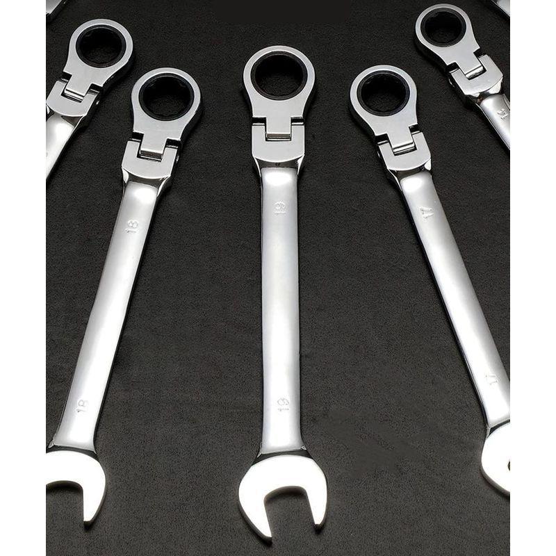 フレックスラチェットレンチセット整備工具セット 8~19mm 12本組 作業 常備 車 バイク 各種メンテナンス対応 家具組み立て 鏡面仕上|southern5|07