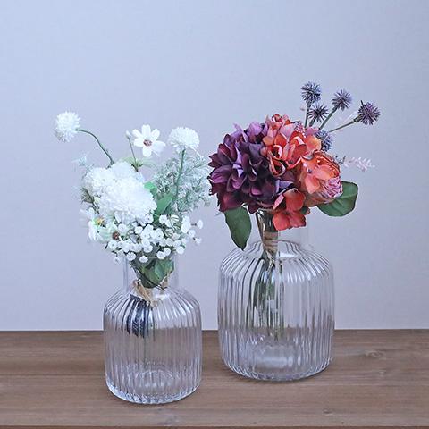 フラワーベース ウェーブ クリア L 花瓶 グラスベース 生花 飾る