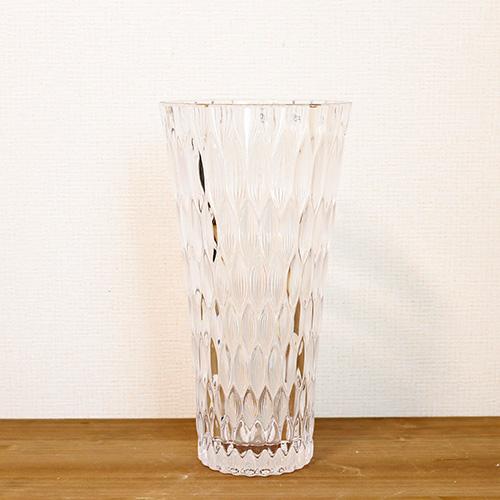 フラワーベース 割れない花瓶 PVクリスタ円錐クロウ H30cm