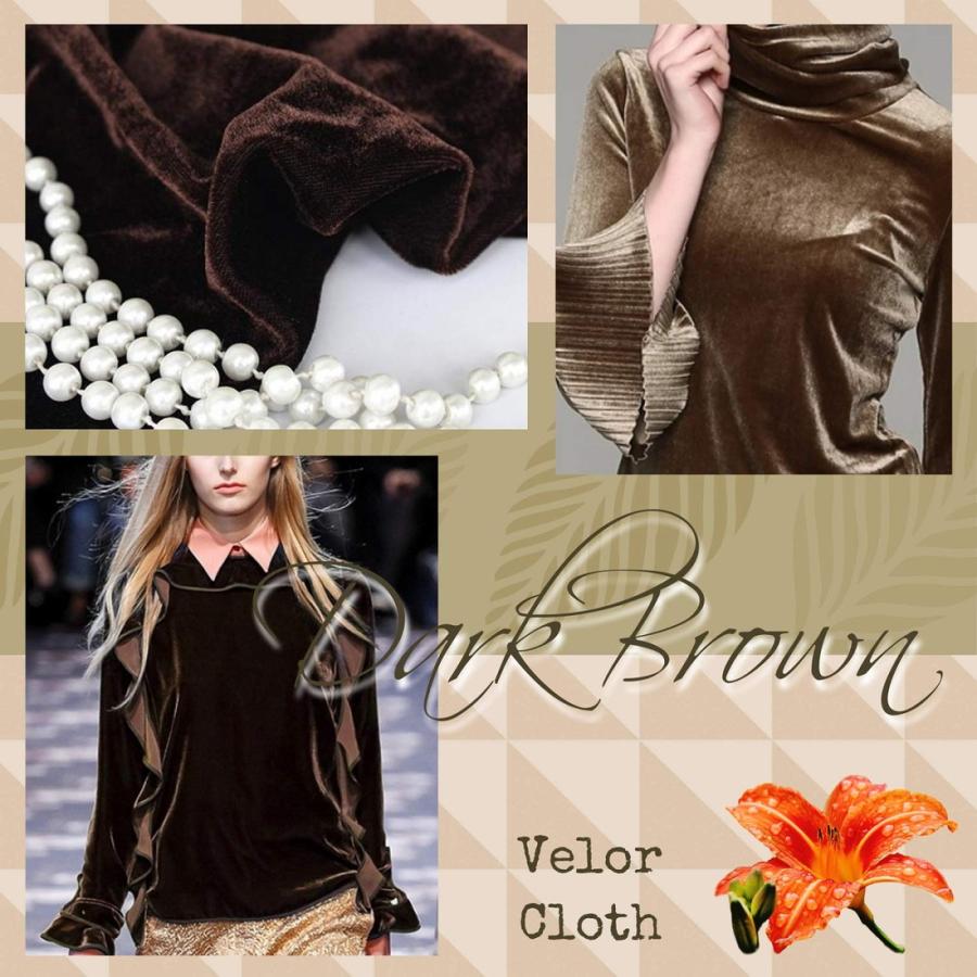 プレミアム ベロア 生地 ダークブラウン 手芸 撮影 用 幅150cm×2m