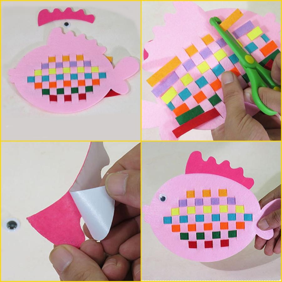 子供 用 フェルト 手芸 キット 5種セットE 格子編み 知育 おもちゃ