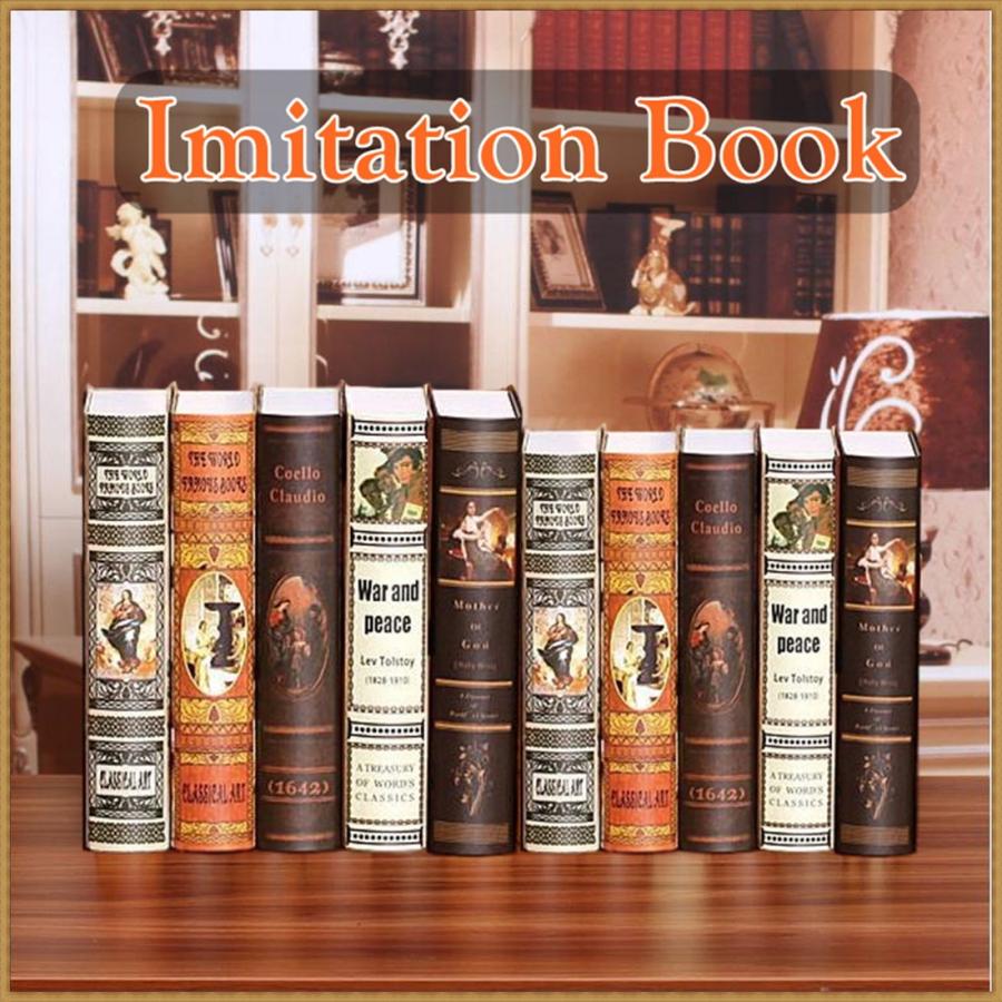 マメパパA035 ヴィンテージ 洋書 ナチュラルカラー ディスプレイ 洋書 イミテーション ブック 本 模型 辞典 カラー 小6冊 セット