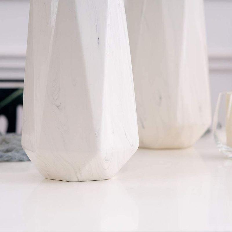 有名ブランド Hutoco 30cm白大理石フラワーベース おしゃれ花器花瓶陶器 生け花 置物 花