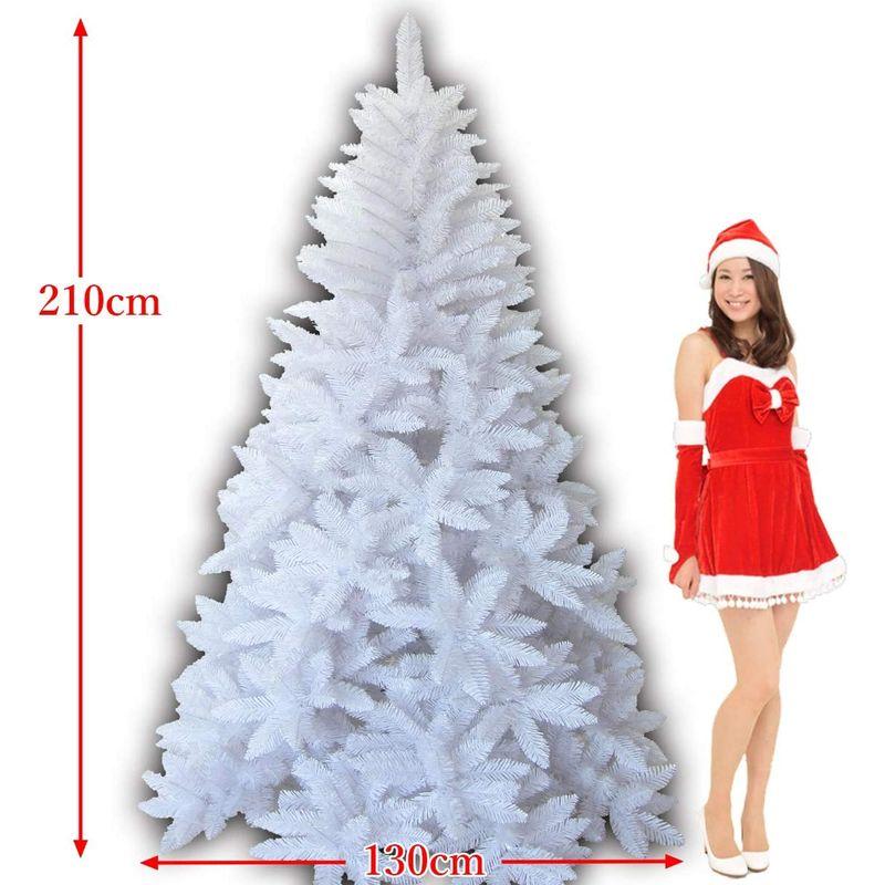 最高級リッチ　クリスマスツリー　210cmホワイトヌードツリー　本物そっくり　1本1本細かく見栄え　ドイツ、ベルギー輸出専用　モミの木タイプ
