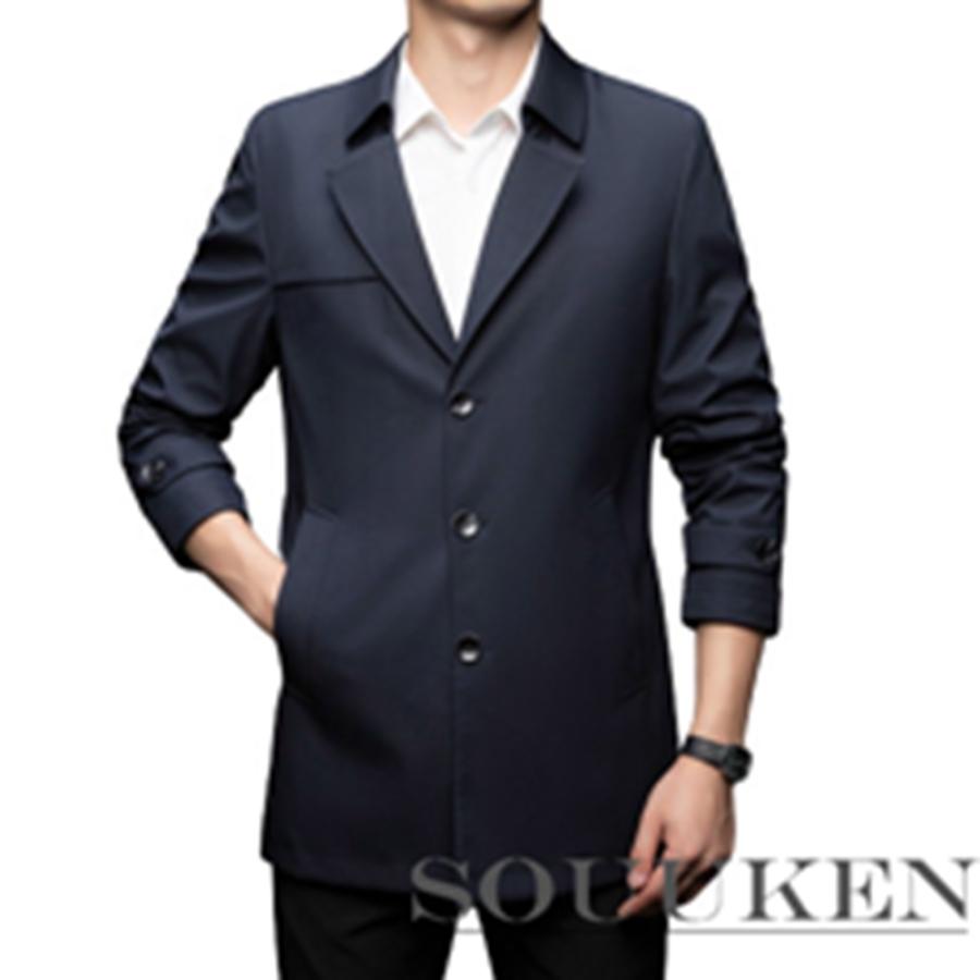 感謝価格 シングルボタン ネイビー トレンチコート コート ビジネス 防寒 チェスターコート メンズ 秋 春 おしゃれ カジュアル 無地 シンプル チェスターコート カラー カーキ Www Hostitaliancuisine Com