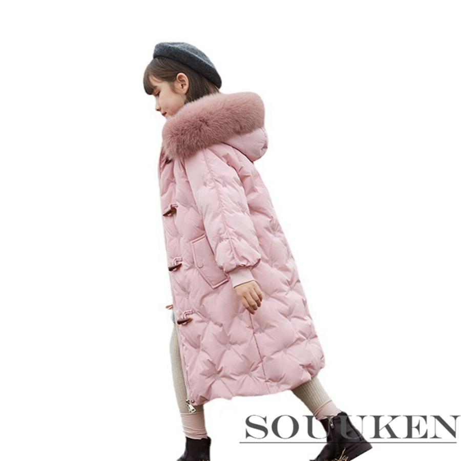 最新入荷 ダウンジャケット ロング丈 子供 女の子 中綿コート 子供服 雪遊び 可愛い ダウンジャケット 軽量 快適な肌触り 防撥水 保温 秋冬 ダウンコート カラー ブラック