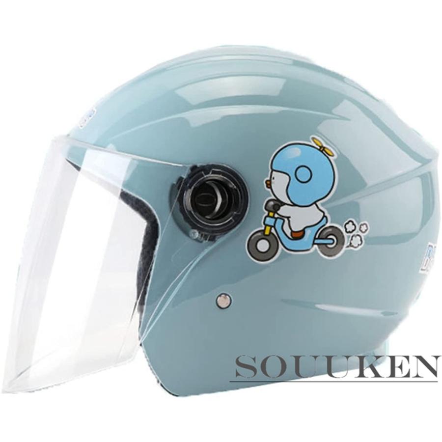 原付 バイク用 ヘルメット レディース かわいい 漫画柄 クリアシールド スモークシールド オートバイ 超軽量 スムーズ 防風雨 防霧 日本人気超絶の