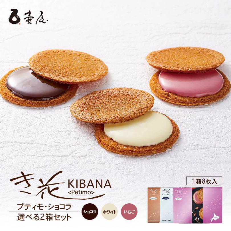 き花 プティモ 選べる2箱セット ホワイト いちご ショコラ 各8枚入