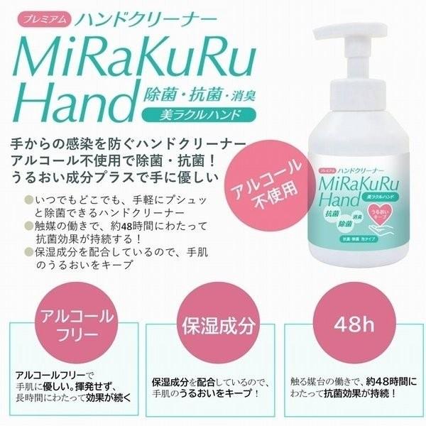 除菌 泡ハンドクリーナー日本製 2本セット 抗菌 アルコールフリー 潤い 手荒れ防止 保湿 消臭 美ラクルハンド 安心 長時間 手肌に優しい｜souyi-life｜02