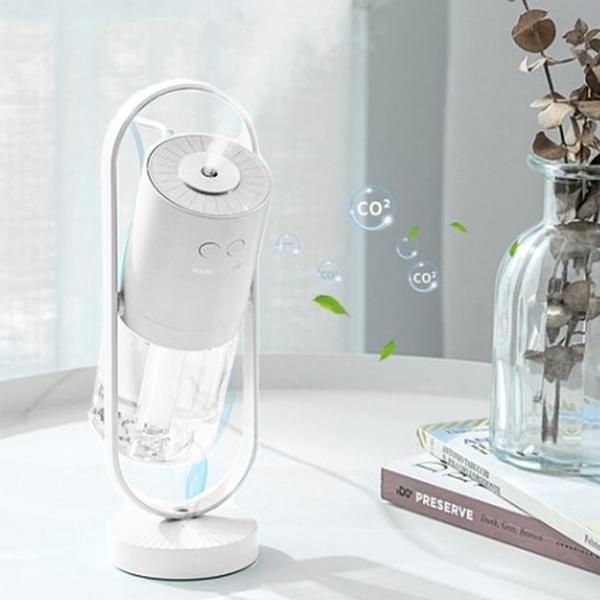 ミスト加湿器 MAGIC SHADOW 360度回転 LEDライト 間接照明 かし