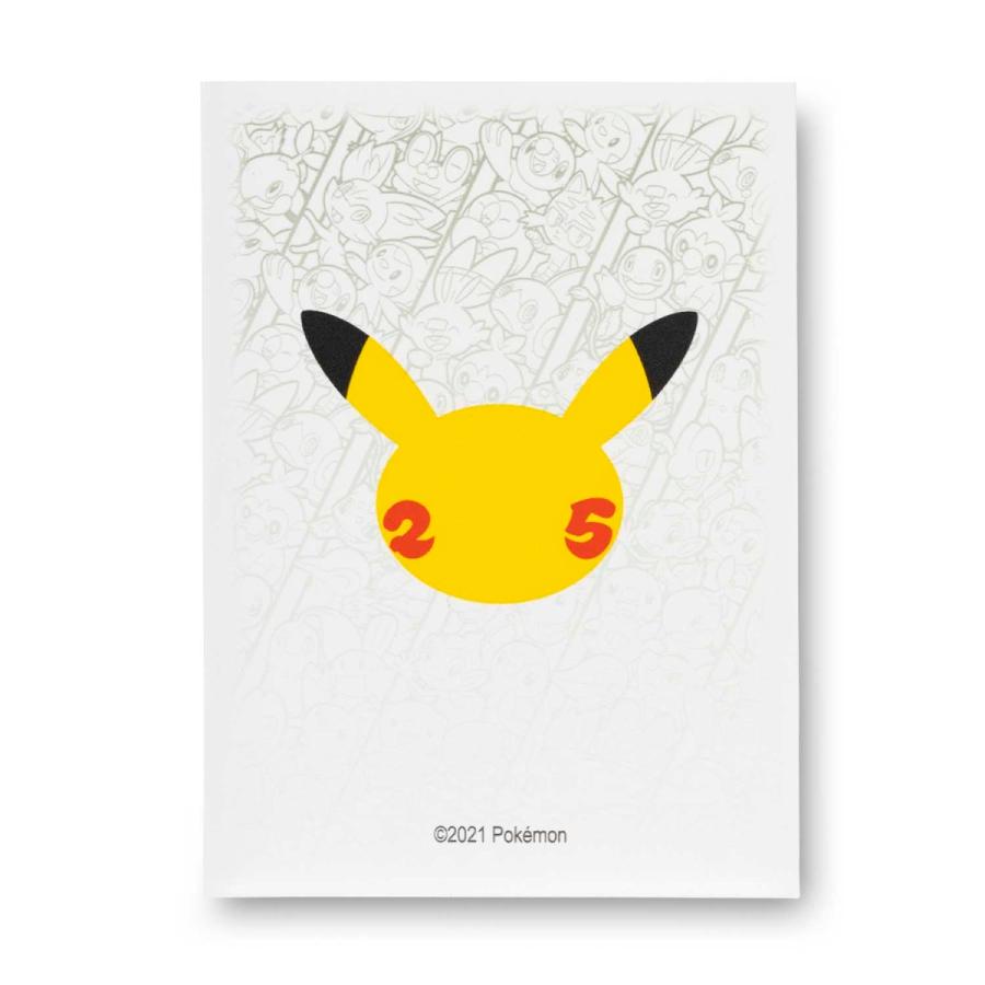ポケモン25周年記念デザイン 白 スリーブ デッキシールド 商品 ポケモンカードゲーム 65枚入り 海外公式商品 並行輸入品