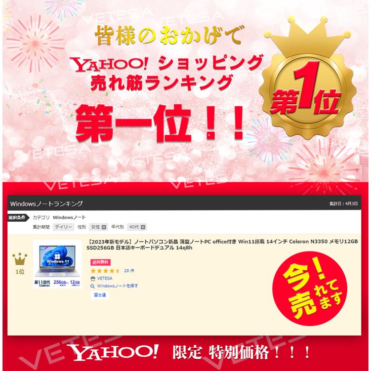 ランキング1位受賞 【2023年 新モデル】ノートパソコン新品 軽量 薄型