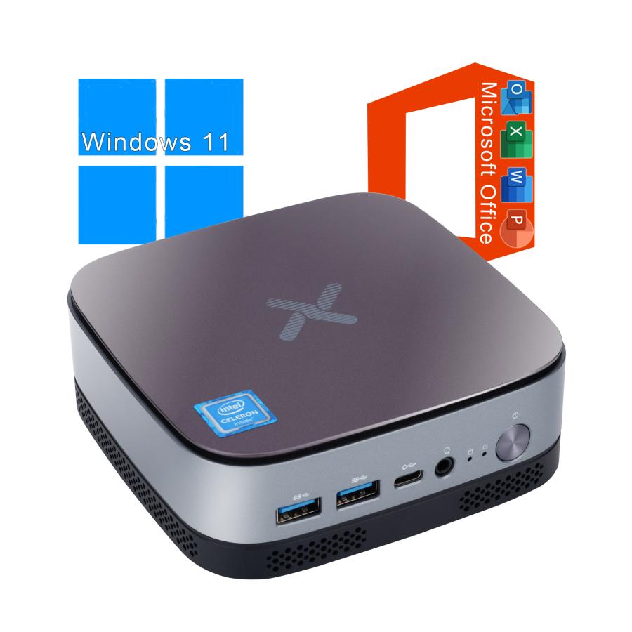 Win11搭載 ミニPC小型デスクトップパソコン Microsoft Office インテルCeleronJ3455 メモリ8GB