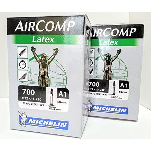 2本セット ミシュラン Michelin ラテックスチューブ 700C 仏式 AIRCOMP Latex A1 (700×22/23c(バルブ長60mm)) [並行輸入品] 2本セット ミシュラン Michelin ラテックスチューブ 700C 仏式 AIRCOMP