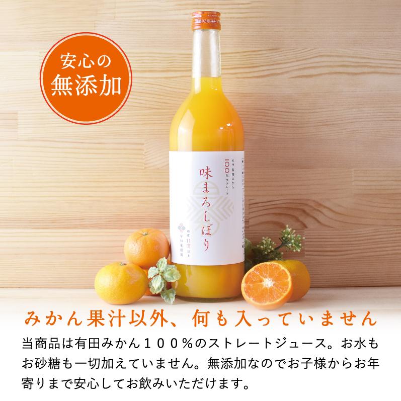 みかん ジュース 無添加 ストレート 果汁100％ 早和果樹園 味まろしぼり 720ml×3本入w  和歌山 有田 温州みかん 健康 日本全国ドラレコ旅｜sowamikan｜07