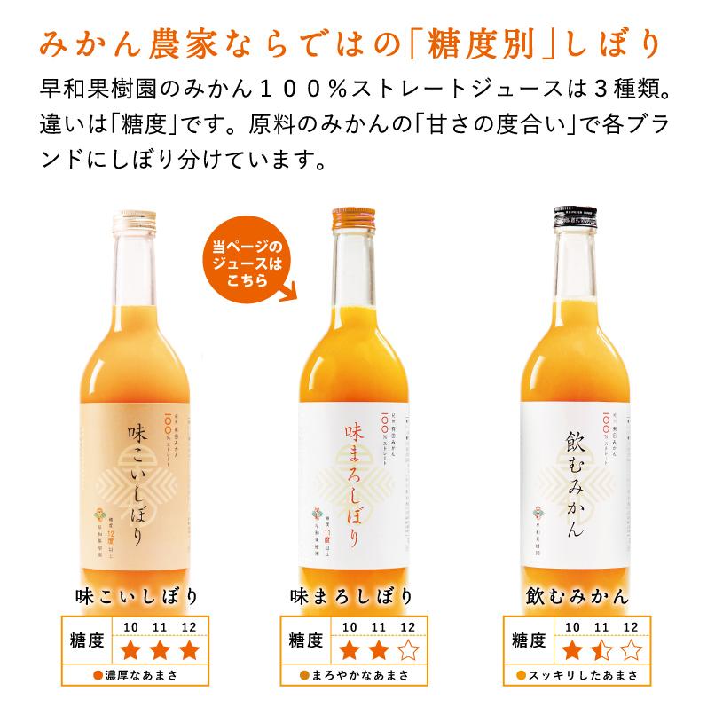 早和果樹園　味まろしぼり　飲むみかん 早和果樹園 みかん ジュース 送料無料 ストレート 果汁100% 無添加 味