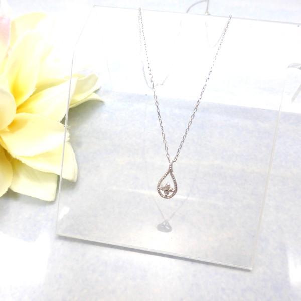 K10WG ダイヤモンドネックレス。 天然ダイヤモンド0.04ct K10WG ダイヤモンド 0.04ct ネックレス : Beneベーネ四條畷