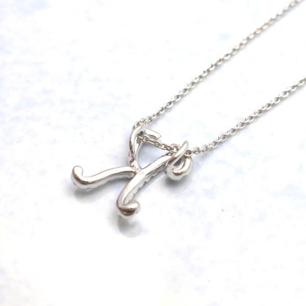 K18WG ダイヤモンド 0.13ct 【K】 イニシャル ネックレス : Bene K18WG ダイヤモンド 0.13ct 【K】 イニシャル ネックレス : Bene