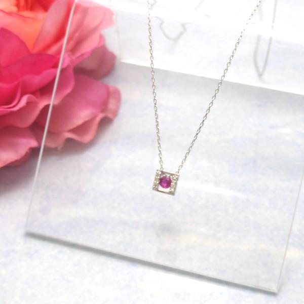 K18WG ルビー ダイヤモンド 0.03ct ネックレス : Beneベーネ四條畷 