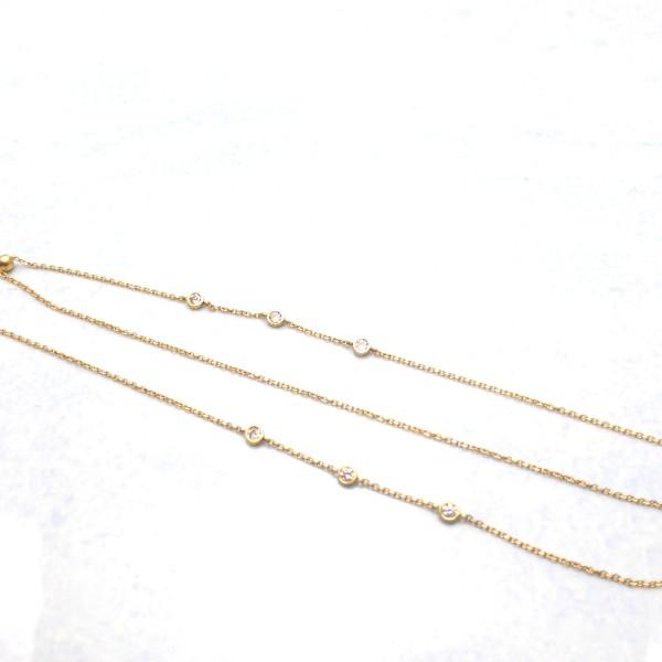 K18　ダイヤモンド　0.30ct　2連　ブレスレット_1