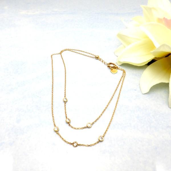 K18　ダイヤモンド　0.30ct　2連　ブレスレット_5
