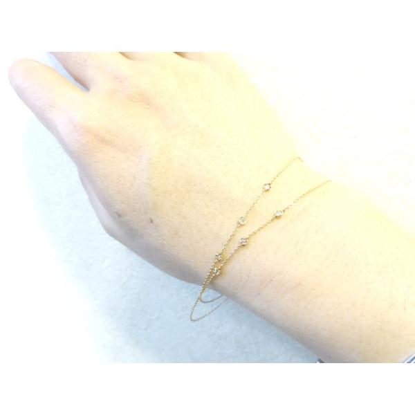 K18　ダイヤモンド　0.30ct　2連　ブレスレット_6