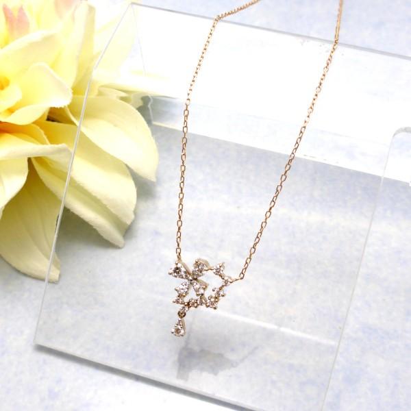 K18PG ダイヤモンド 0.45ct ネックレス カシケイ K18PG ダイヤ 