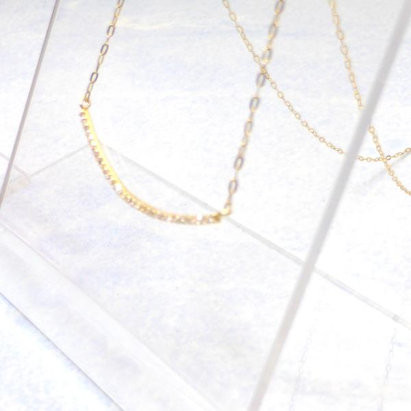 K18YG ダイヤモンド 横ライン 0.15ct ネックレス : Beneベーネ四條畷 